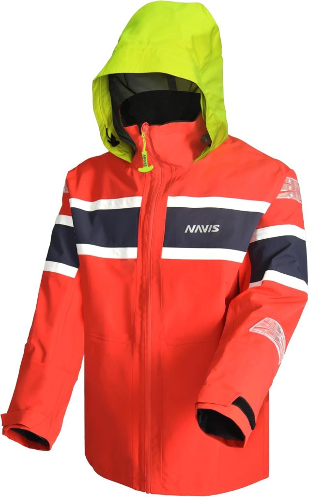 Mens Sailing Jacket Waterproof Ocean Offshore 3 Layer Durable with Reflective Tape