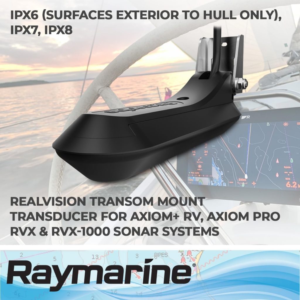 Raymarine Axiom RV-100 RealVision 3D All-in-one Transom Mount Transducer, Black