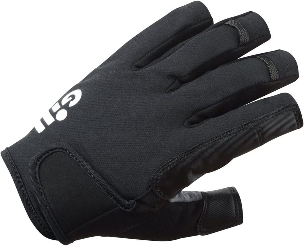 Gill Championship Sailing Gloves - Short Finger with 3/4 Length Fingers- Dura-Grip Fabric 50+ UV Sun Protection Water Repellent