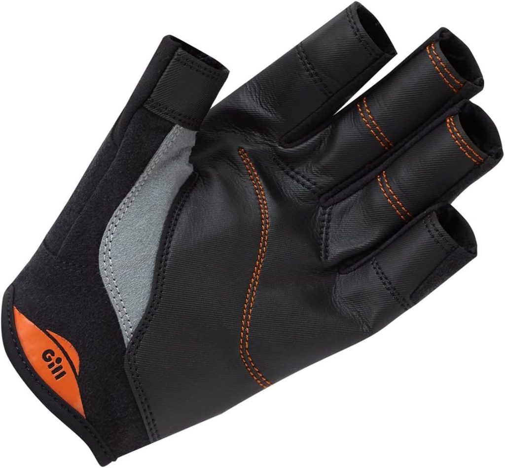 Gill Championship Sailing Gloves - Short Finger with 3/4 Length Fingers- Dura-Grip Fabric 50+ UV Sun Protection Water Repellent