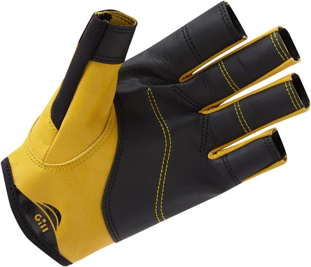 Gill Pro Sailing Gloves - Short Finger with 3/4 Length Fingers for Sailing, Paddle Board Sports, Kayaking or Windsurfing