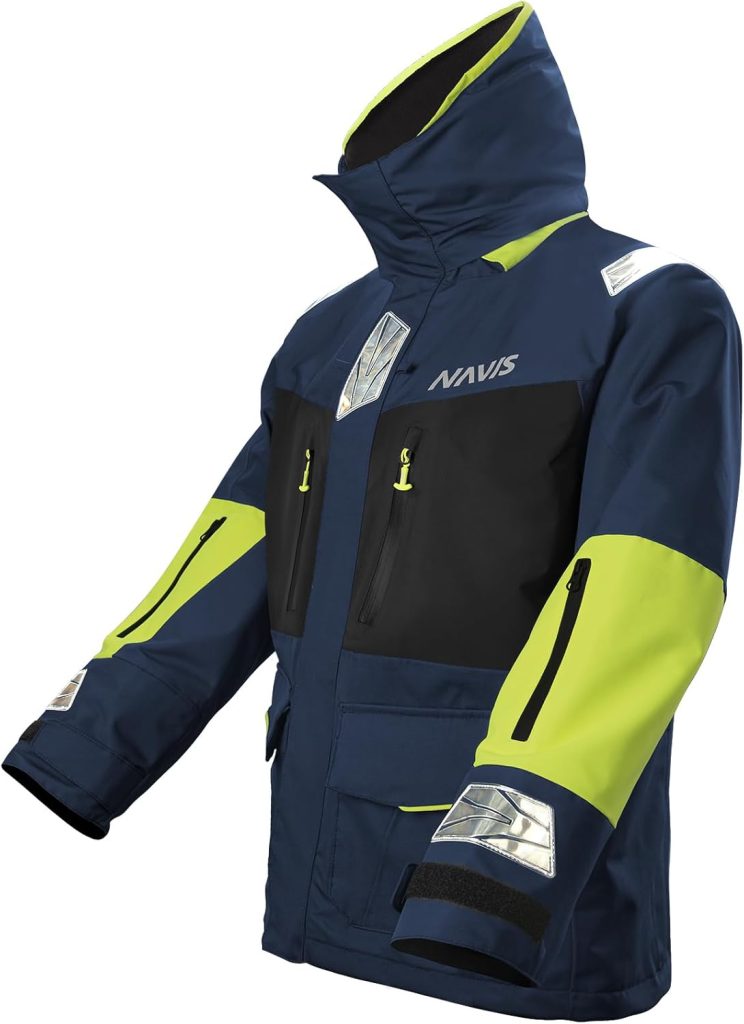 Mens Sailing Jacket - Ocean PRO 3-Layer Shell, Waterproof, Breathable, Durable Coat