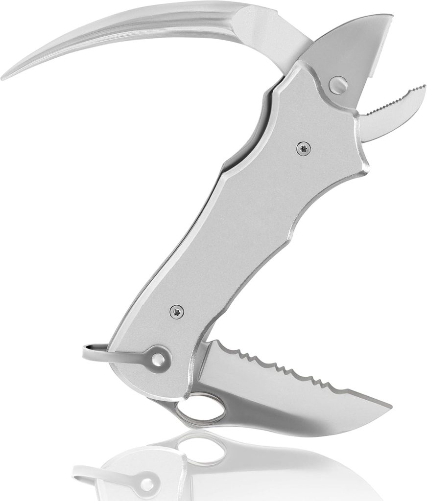 Maxam Sailors Tool, a Powerful Multi-Use Sailors Knife, Ideal for Boating, Fishing, or Sailing, Silver