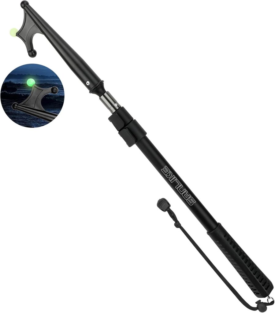 SAN LIKE Telescopic Boat Hook-Durable Boat Hook for Docking with Telescoping Extension Pole Aluminum or Fiberglass Pole Boat Hook Rust-Resistant Sturdy Float Docking Pole with Luminous Bead