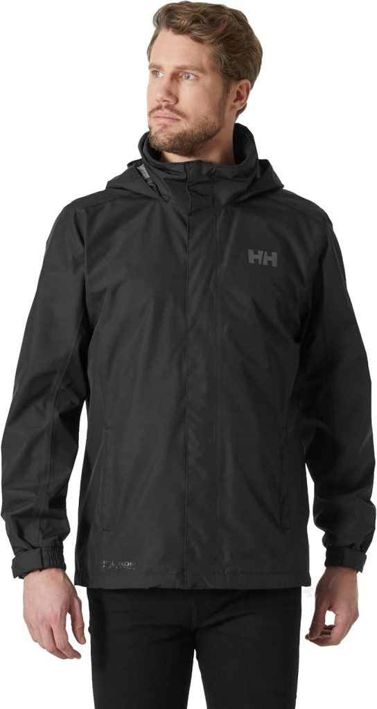 Helly Hansen Mens Dubliner Jacket Waterproof, Windproof, Breathable Shell Rain Coat with Packable Hood
