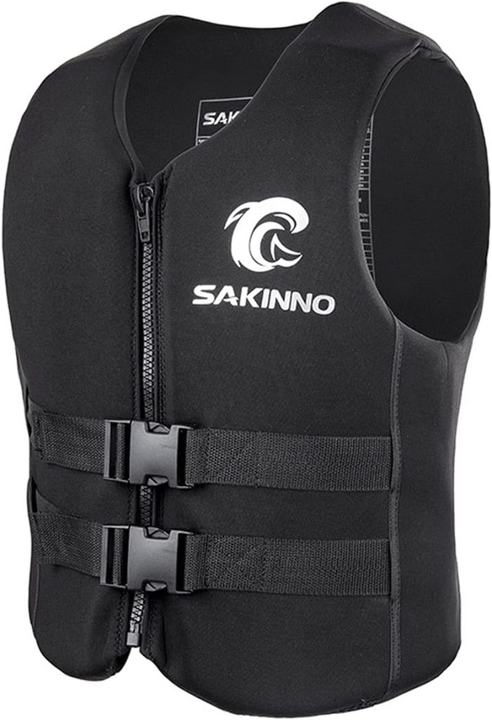 huraty Water Kayaking Jacket for Adults and Kids, Buoyancy Swimsuit Boating Fishing Waistcoat Zipper Closure, Unisex Outdoor Water Sports Vests