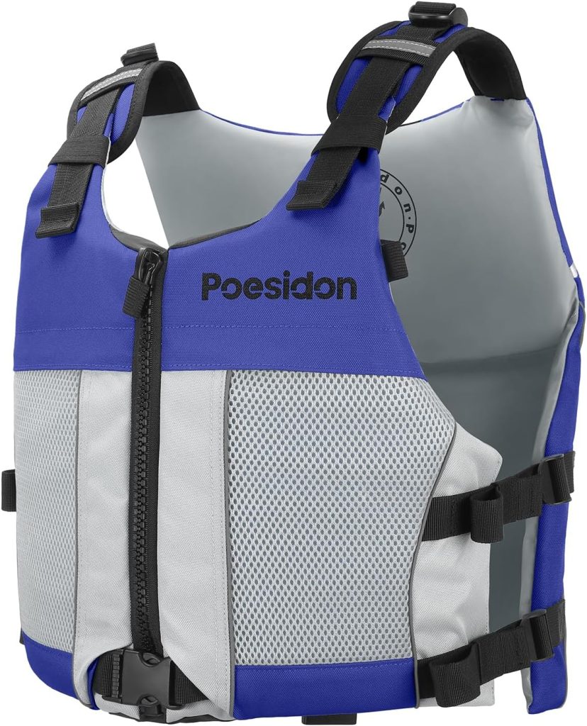 Poseidon Adjustable Water Safety Life Jacket - Classic Unisex Design with Front/Rear Storage Compartments for Multiple Water Activities