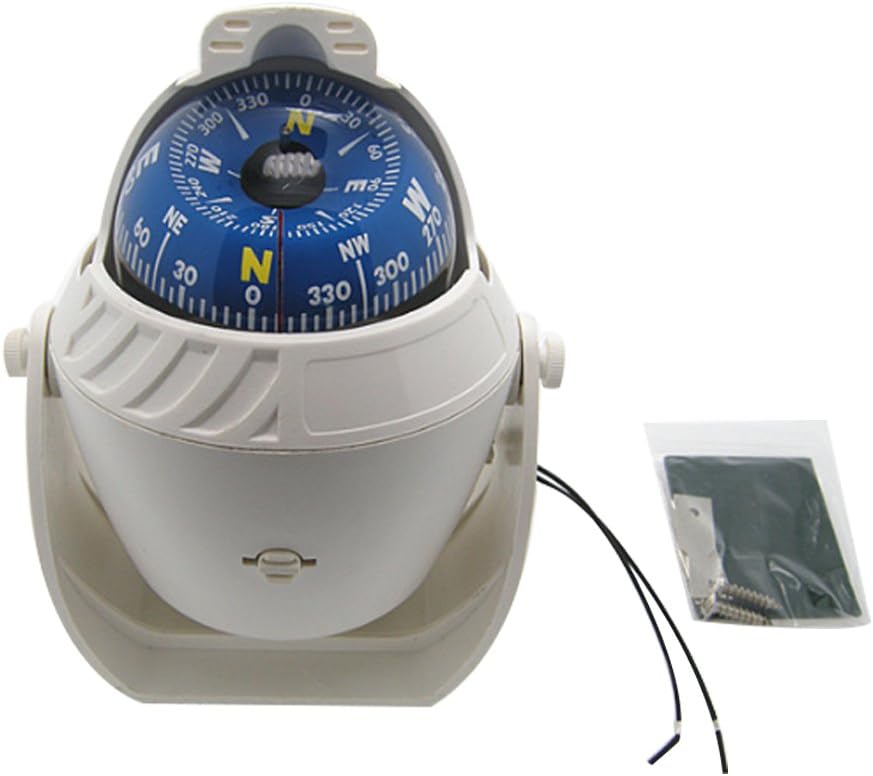 Electronic LED Light Marine Digital Compass Suitable for Car Boat and Truck Black White