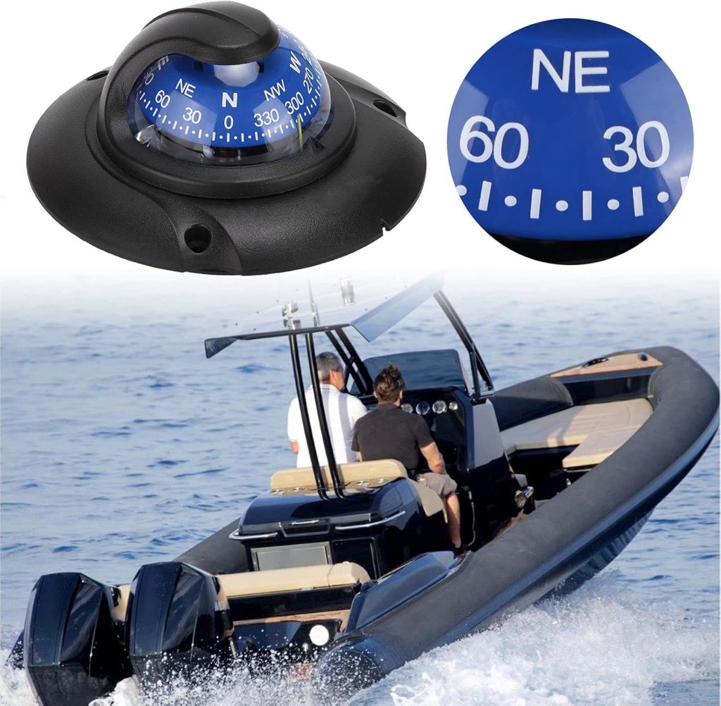 Flush Mount Compass, Reliable Marine Compass ABS for Travel for Vehicles for Boating for Marine