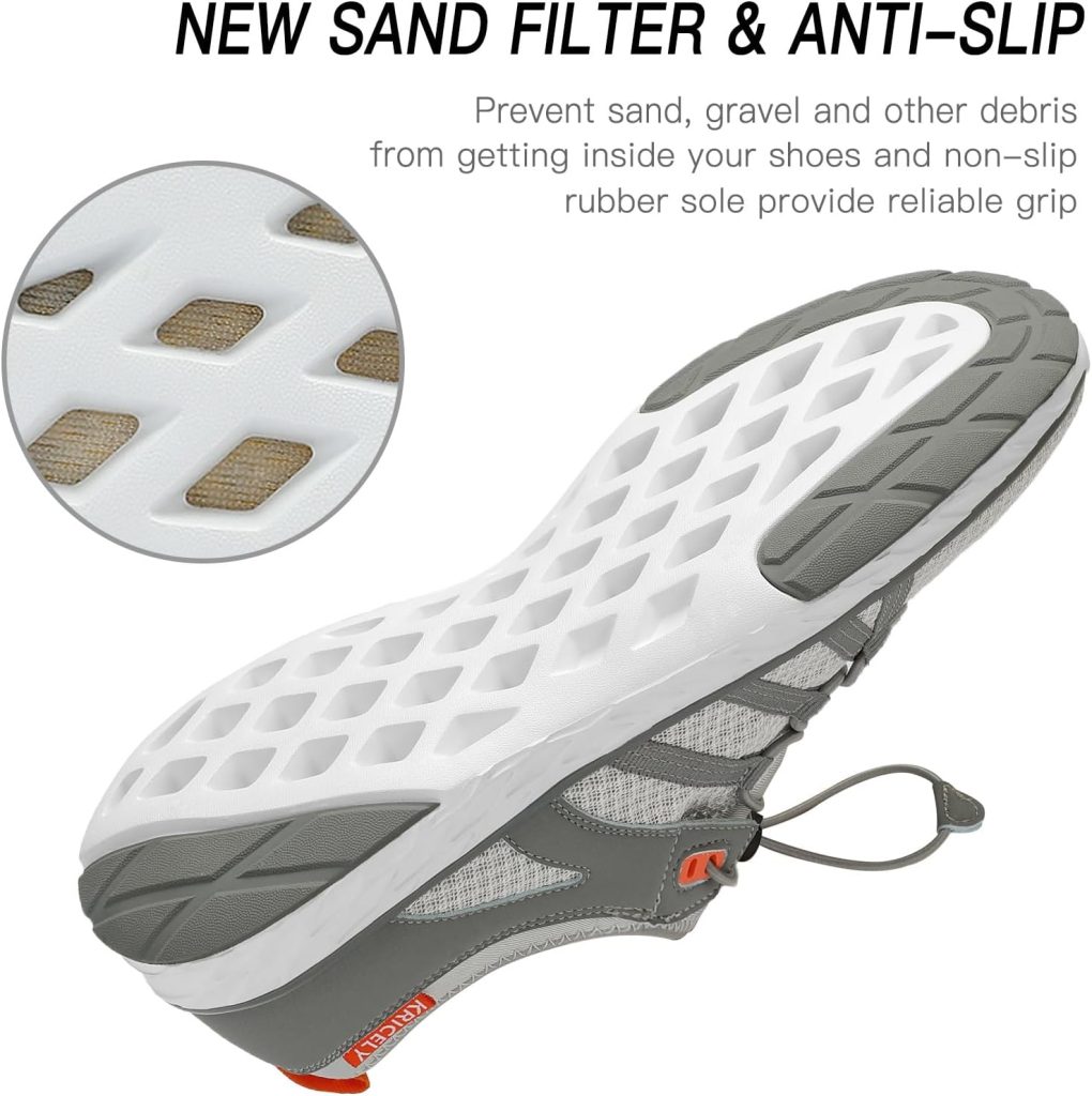 Kricely Water Shoes Men Quick Dry Aqua Shoes Swim Shoes for Men Non-Slip Beach Shoes Outdoor for Surfing