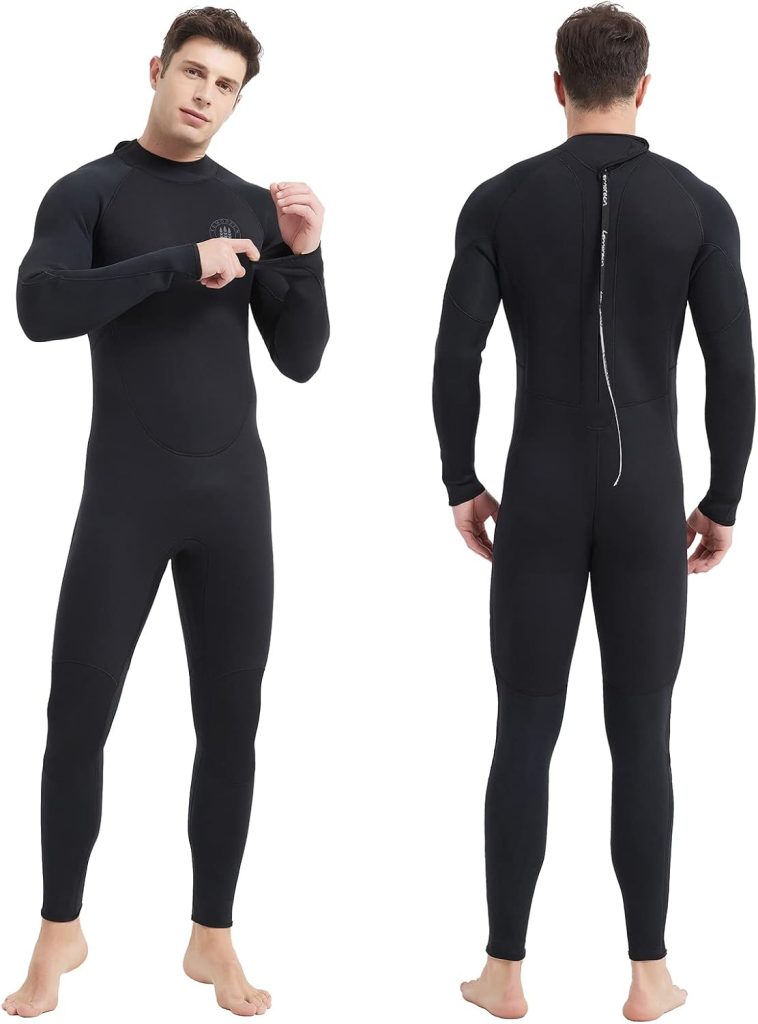 Lemorecn Mens Wetsuit 3/2mm and 5/4mm,Full Wetsuits for Men and Women,Wetsuits for Diving Snorkeling Surfing Swimming