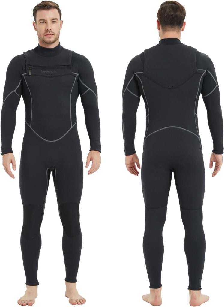 Lemorecn Mens Wetsuit 3/2mm and 5/4mm,Full Wetsuits for Men and Women,Wetsuits for Diving Snorkeling Surfing Swimming