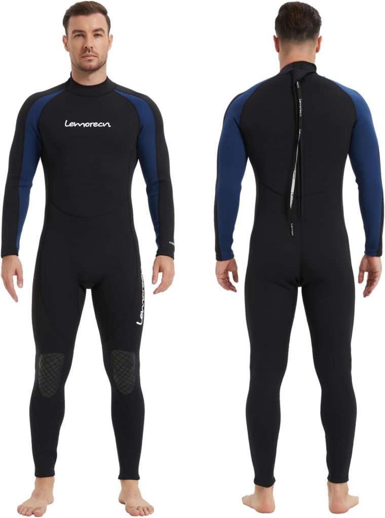 Lemorecn Mens Wetsuit 3/2mm and 5/4mm,Full Wetsuits for Men and Women,Wetsuits for Diving Snorkeling Surfing Swimming